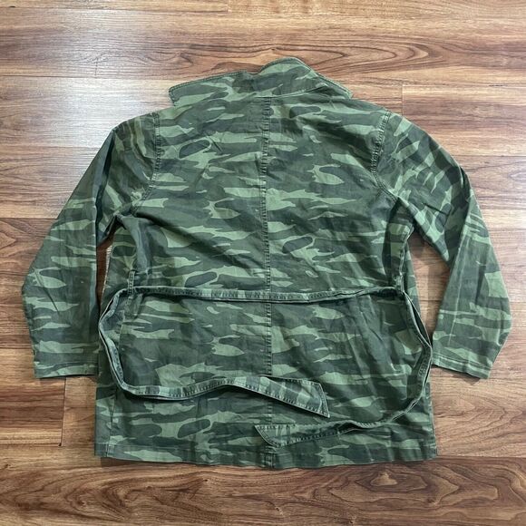 NWT Lucky Brand Womens Camo Belted Utility Jacket Size Large Olive Multi Green - Picture 7 of 12